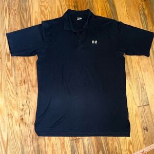 Under Armour Men's Black Polo Shirt XL Lightweight Breathable‎ Summer coach golf